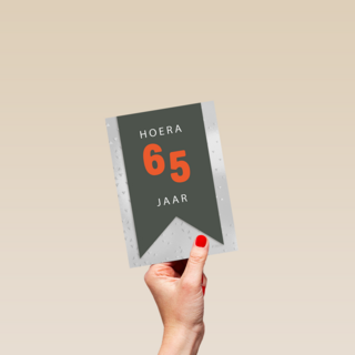 Verjaardagskaart hoera met leeftijd grijs