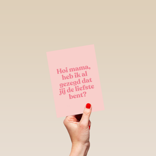 moederdag kaart hip de liefste