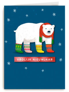 Vrolijk nieuwjaar ijsbeer
