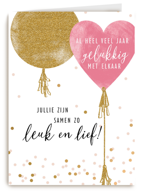 Trouwdagkaart Jullie zijn samen zo leuk en lief
