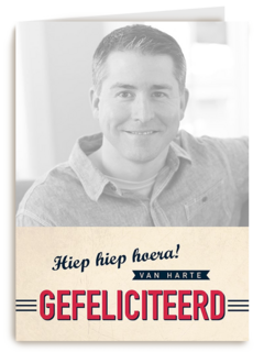 fotokaart hiep hiep hoera van harte gefeliciteerd