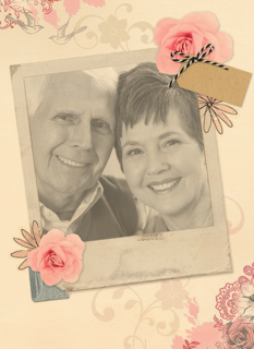 Roze rozen met fotolijst