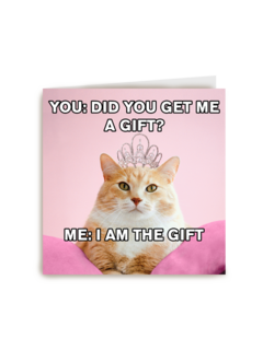 erjaardag kaart grappig i am the gift