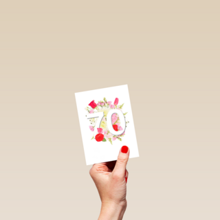 Verjaardagskaart 70 jaar bloemen