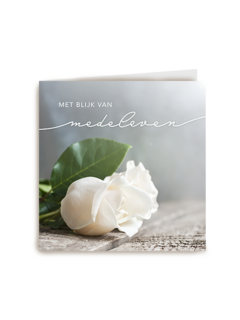 Condoleance medeleven witte roos