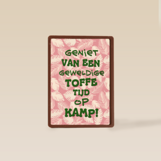op kamp kaart toffe tijd