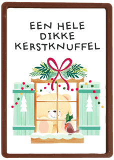 Kerstkaart hart onder de riem Een hele dikke kerstknuffel