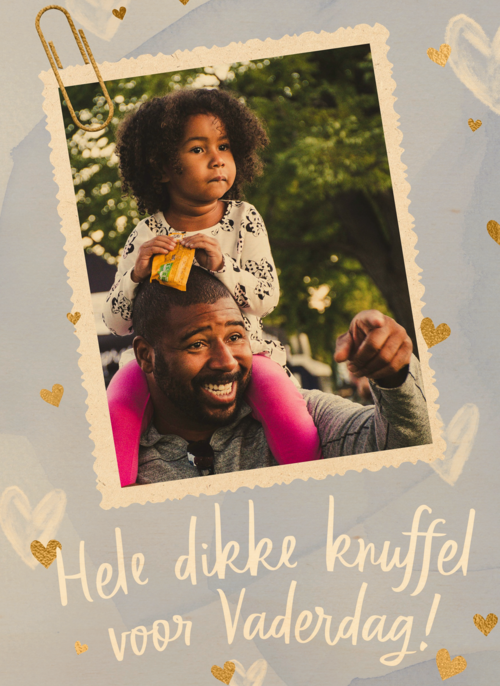Hele dikke knuffel voor vaderdag fotokaart