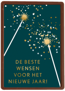 de beste wensen met gouden sterretjes op groen