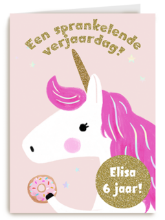 Verjaardag Unicorn Met Donut