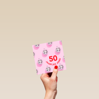 Verjaardagskaart vrouw 50 discobollen