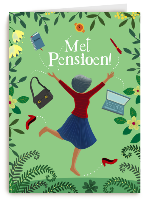 Pensioenkaart vrouw gooit alles in de lucht