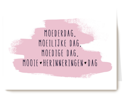 Herinnering kaart moederdag moeilijke dag