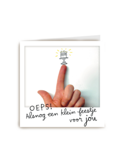 polaroid kaart verjaardag te laat