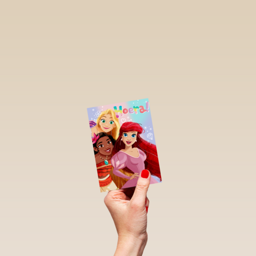 Felicitatiekaart Disney prinsessen hoera