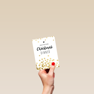 Kerstkaart invitation christmas dinner