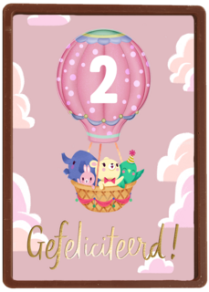 Verjaardagskaart meisje roze leeftijd