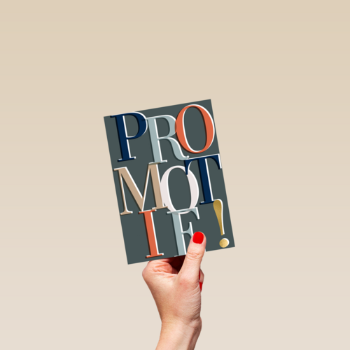 promotie kaart grote letters