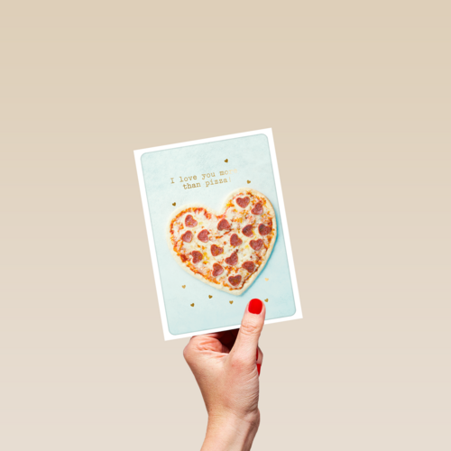 vriendschap kaart klassiek i love you more than pizza