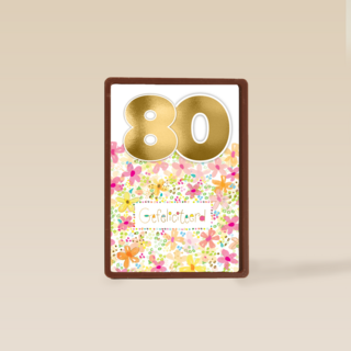 een bloemrijke verjaardagskaart voor 80 jaar