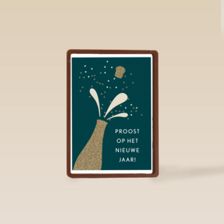 zakelijke nieuwjaarskaart met champagne