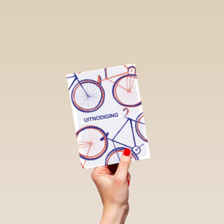 uitnodiging met fietsen