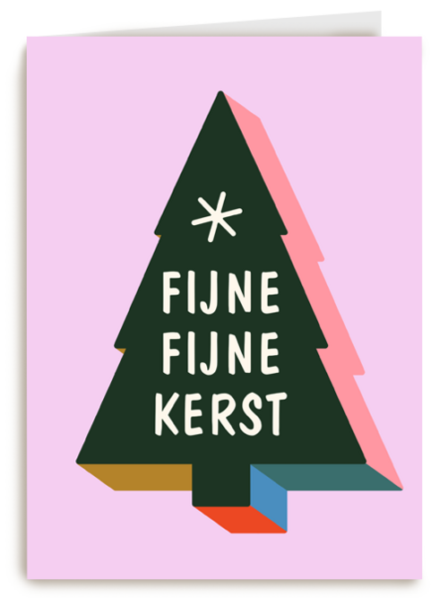 Kerstkaart fijne fijne kerst