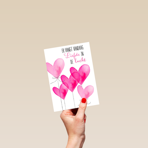 Trouwdagkaart Er hangt vandaag liefde in de lucht