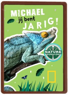 verjaardag kaart kameleon