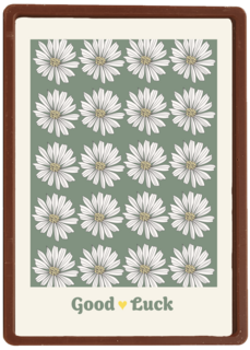 Good luck kaart met witte bloemetjes