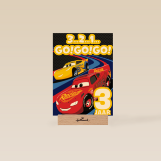 Cars verjaardagskaart bliksem McQueen 3 2 1 gogogo