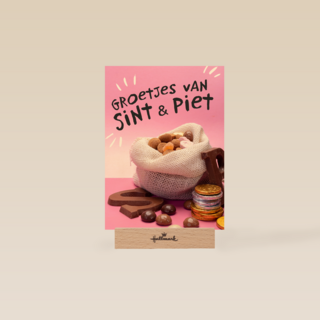 Sinterklaaskaart Groetjes van Sint en piet Snoepgoed