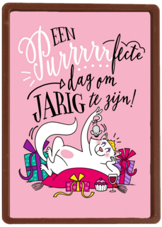 verjaardagskaart kat een purrrrrfecte dag om jarig te zijn