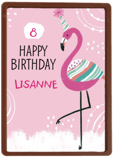 Verjaardagskaart flamingo aanpasbare tekst