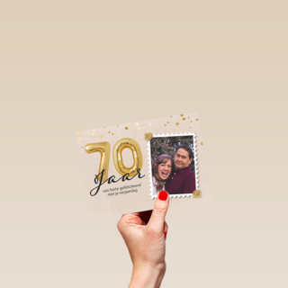 70 jaar verjaardagskaart foto