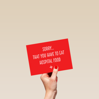 beterschapskaart grappig sorry for hospital food