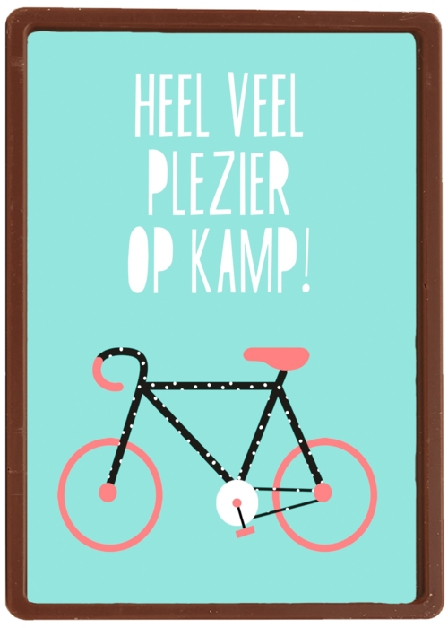 Op kamp kaart Heel veel plezier op kamp Fiets
