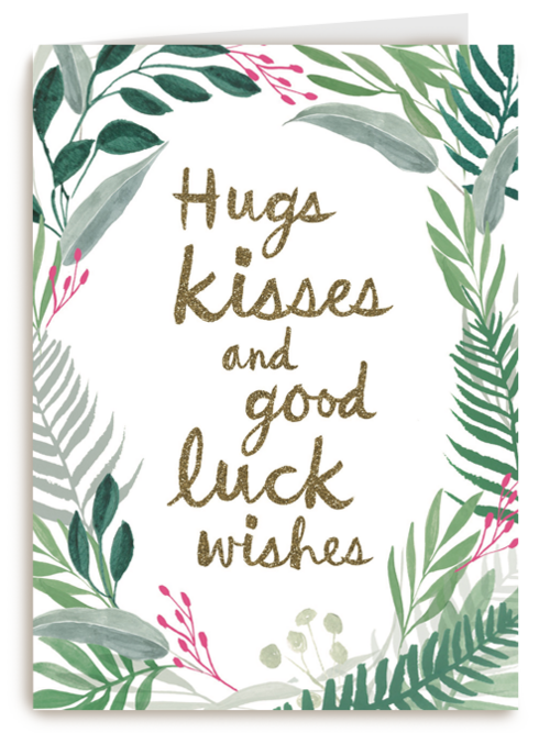 hugs kisses and good luck wishes