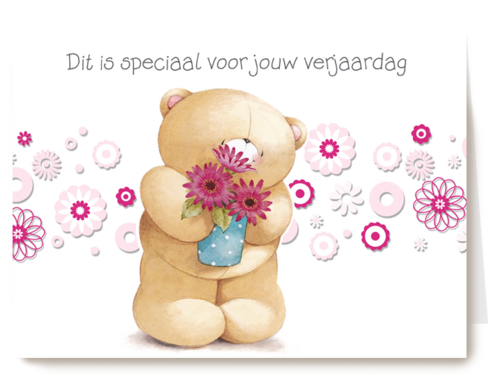 beer met vaas bloemen