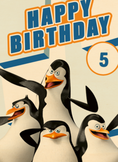 Penguins verjaardagskaart happy birthday