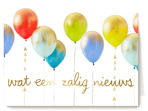 wat een zalig nieuws met ballonnen