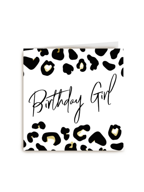 birthday girl with leopard print