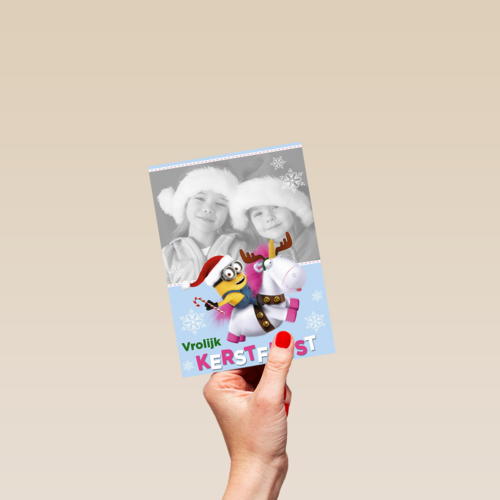 minion kerstkaart vrolijk kerstfeest