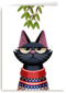 grumpy kat under the mistletoe