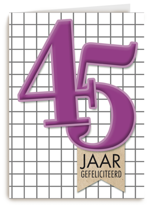 vijfenveertig paars ruitjes