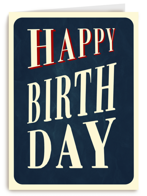 Verjaardagskaart happy birthday blauw