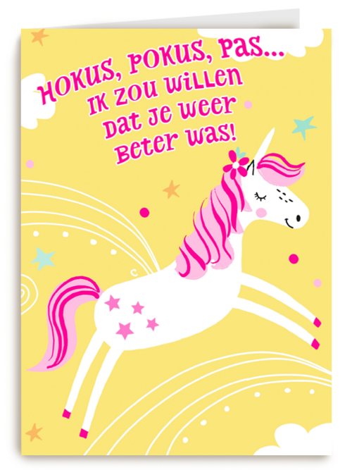 Beterschapskaart unicorn hokus pokus pas
