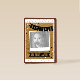 fotokaart staand hoera jij bent jarig