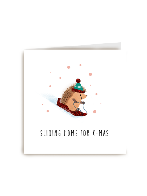 8liding home for x mas kerstkaart