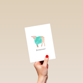 Beterschapskaart schaap met trui